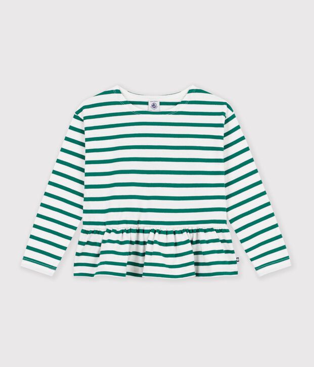 Kinder-Streifenshirt Marini&egrave;re aus Baumwolle gr&uuml;n/gr&uuml;n