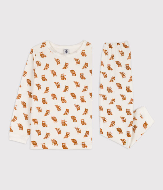 Kinderpyjama aus Nicki weiss MARSHMALLOW/ ECUREUIL