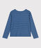 Geknöpftes Damen-Streifenshirt "Marinière" aus Baumwolle blau BEACH/ MEDIEVAL