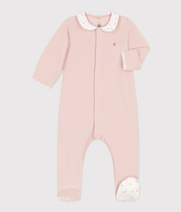 Baby-Strampler aus Samt rosa