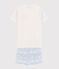 Kinder-Kurzpyjama aus Rippstrick in Weiß und Blau weiss MARSHMALLOW/blau COOL