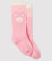 Kniestrümpfe für Babys rosa MINOIS/weiss MARSHMALLOW