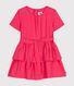 Kurzärmeliges Kinder-Kleid aus Leinenstoff für Mädchen