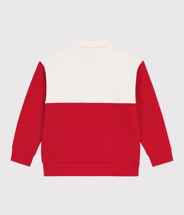 Kinder-Sweatshirt im Polo-Stil aus Baumwolle rot/rot