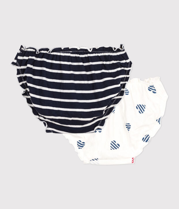 2er-Set Damen-Slips aus Baumwolle mit Herzmotiv vielfarbig