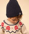Kinder-Jacquard-Pullover aus Wolle und Baumwolle beige MONTELIMAR/weiss MULTICO