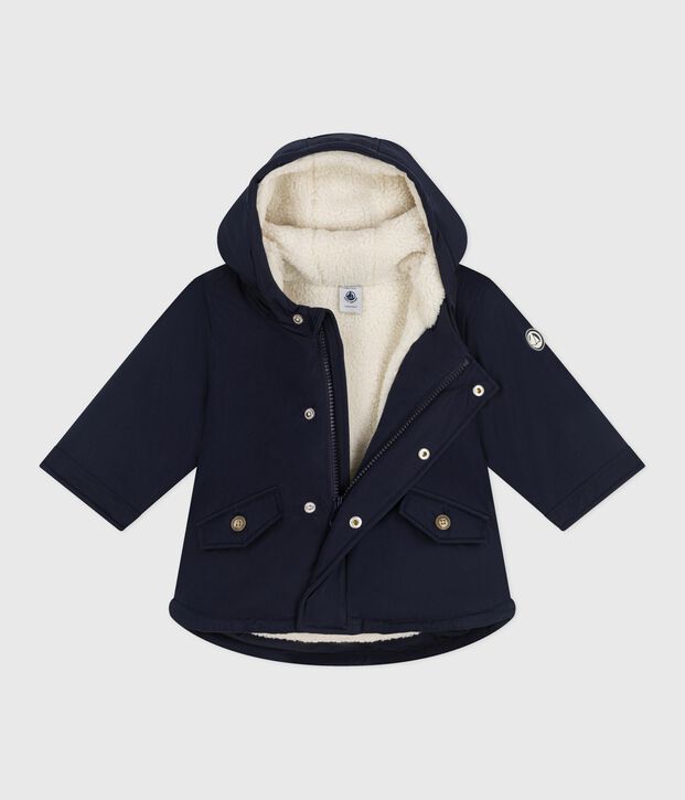 Halblanger Baby-Parka einfarbig SMOKING