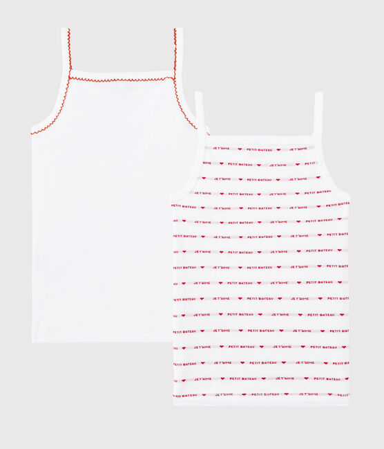 2er-Set Spaghetti-Tops mit "Petit Bateau Je t'aime"-Motiv für Mädchen variante 1