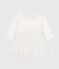 Baby-Kleid aus Doppeljersey und Tüll weiss MARSHMALLOW/grau ARGENT