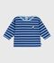 Baby-Streifenshirt aus Baumwolle mit M&ouml;wenaufn&auml;her blau/blau