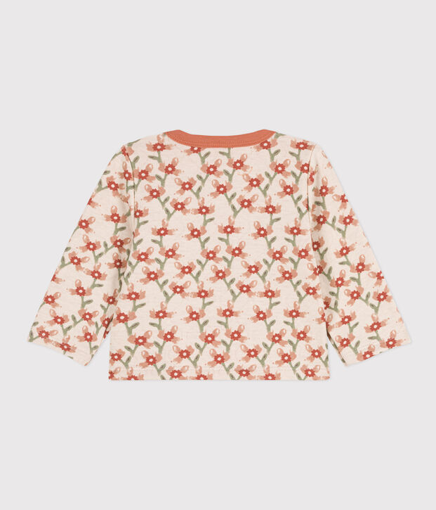 Baby-Cardigan aus gestepptem Doppeljersey mit Aufdruck naturfarben/vielfarbig