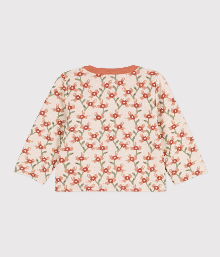 Baby-Cardigan aus gestepptem Doppeljersey mit Aufdruck naturfarben/vielfarbig