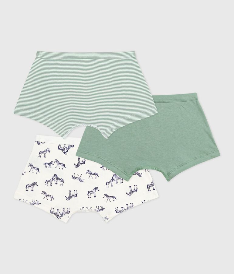 Set Kinder-Boxershorts aus Baumwolle mit &uuml;berzogenem Bund mit Zebra-Motiv vielfarbig