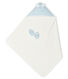 Box mit Badetuch und Babyschuhen aus Frottee und Rippstrick