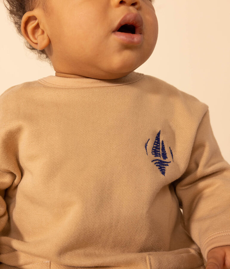 Baby-Langoverall aus Molton beige