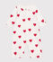 Baby-Kombi-Overall aus Baumwolle mit Herzmuster weiss MARSHMALLOW/rot TERKUIT