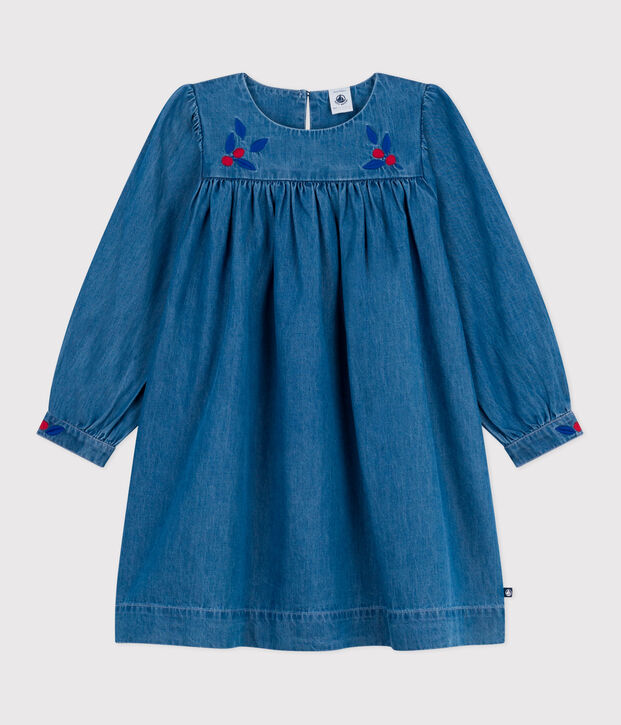 Lang&auml;rmeliges Kinder-Kleid aus Denim blau