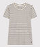 Damen-T-Shirt Le Droit aus Baumwolle, mit Rundhalsausschnitt und Streifen weiss AVALANCHE/blau SMOKING