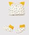 Set für Neugeborene: Baby-Mützchen und Schuhe aus Wolle/Bio-Baumwolle für Jungen beige MONTELIMAR/weiss MULTICO