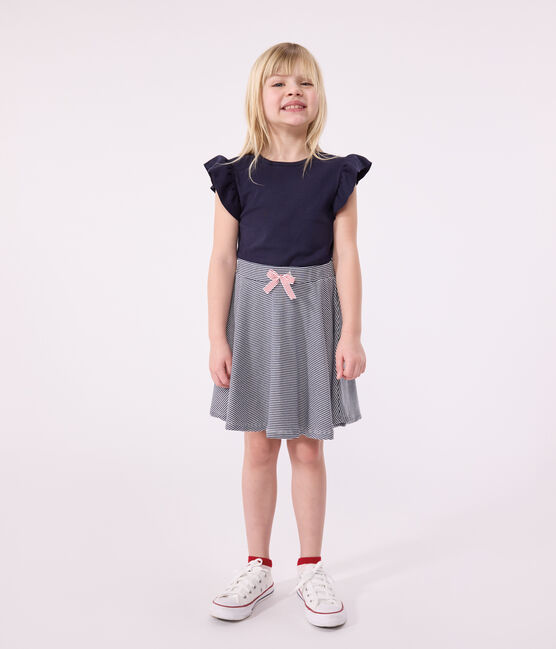 Kinder-T-Shirt aus Baumwolle für Mädchen blau SMOKING