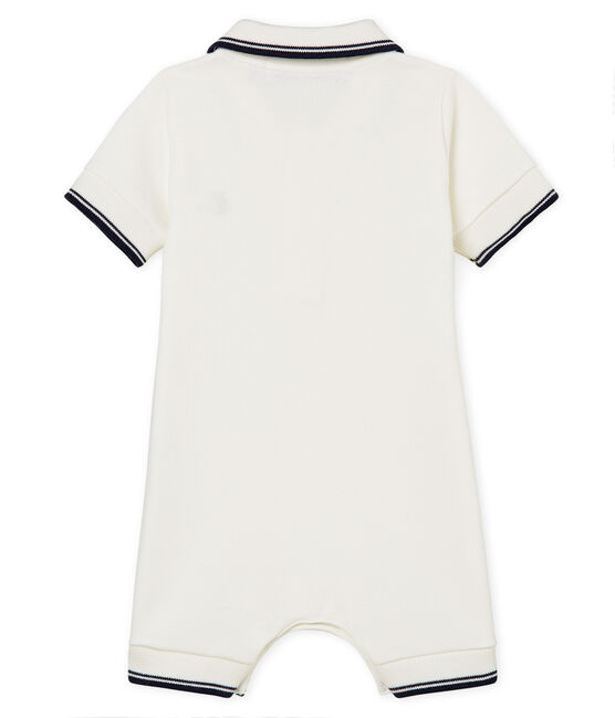 Baby-polo-kurzoverall jungen weiss MARSHMALLOW