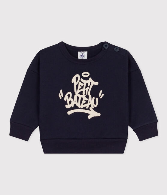 Baby-Sweatshirt aus Molton blau SMOKING