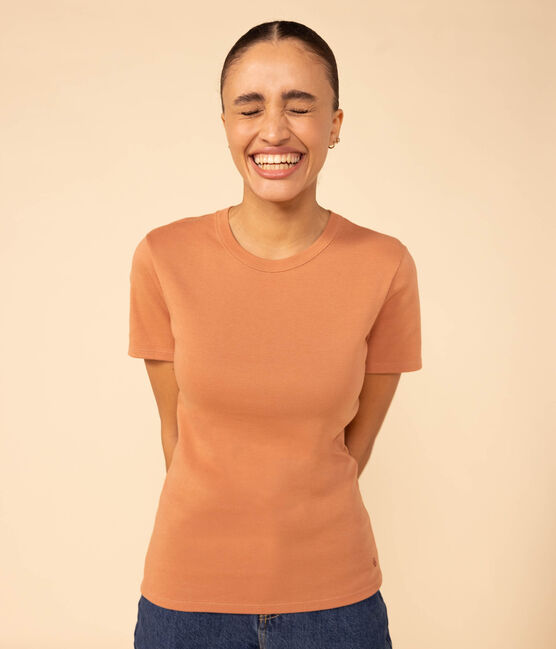 T-Shirt L’ICONIQUE aus Baumwolle mit rundem Ausschnitt für Damen rosa SIENNA
