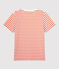 Baumwoll-T-Shirt mit Marinestreifen Damen weiss MARSHMALLOW/ CAROTTE