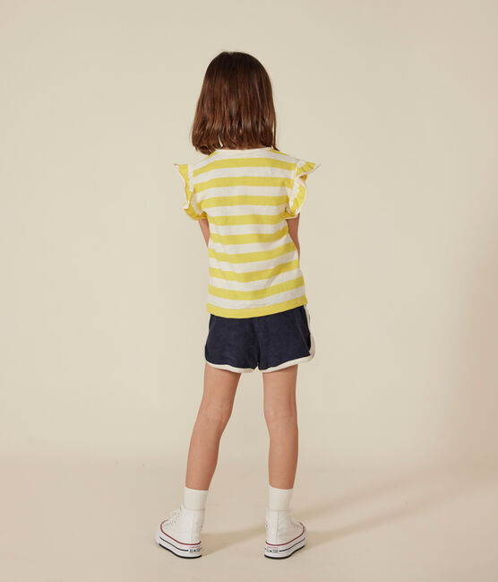 Gestreiftes T-Shirt aus geflammtem Jersey Kinder/Mädchen gelb NECTAR/ AVALANCHE