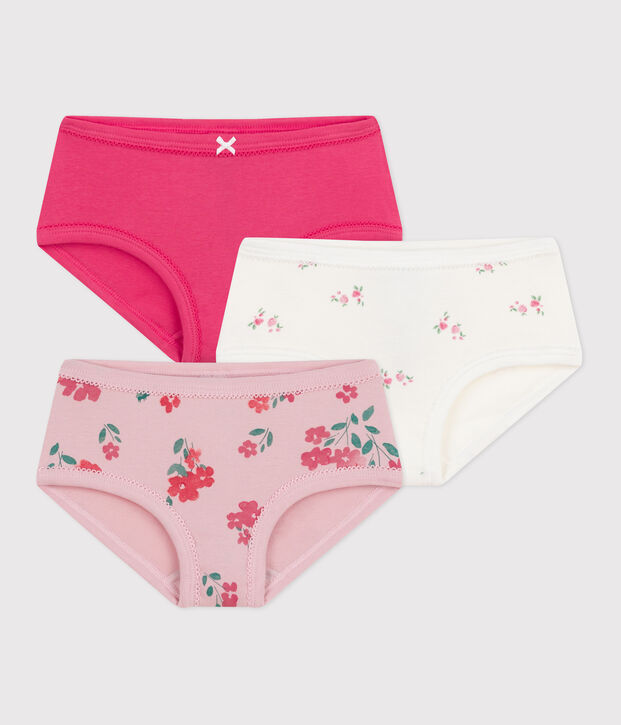Set Kinder-Slips High Waist aus Baumwolle mit Blumenmotiv vielfarbig