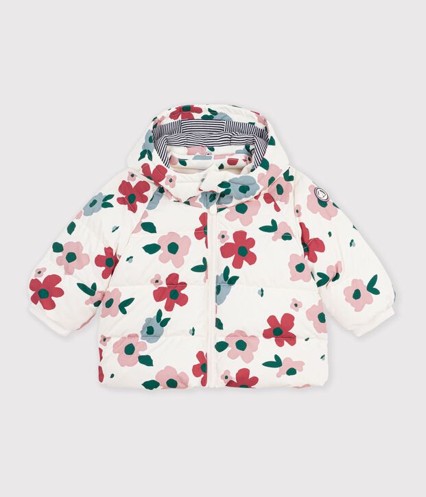 Baby-Winterjacke aus Polyester mit Tiermotiv naturfarben/rosa