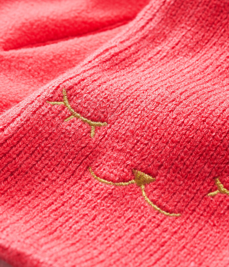 Baby-Schal f&uuml;r M&auml;dchen mit Fleecefutter rot