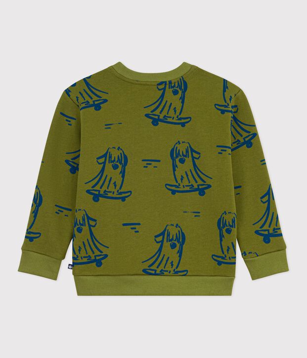 Kinder-Sweatshirt aus gemusterter Baumwolle blau/blau
