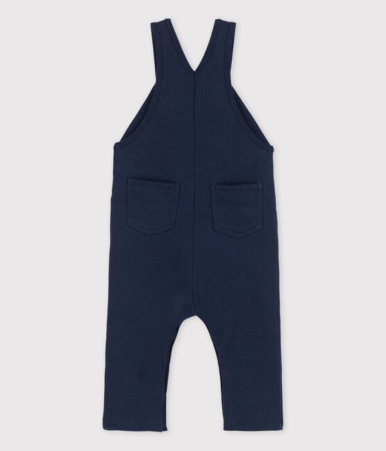Lange Baby-Latzhose aus dickem Bio-Jersey blau SMOKING