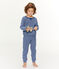 Pyjama aus angerautem, extra warmem Bouclé-Frottier für kleine Jungen blau MAJOR/grau SUBWAY