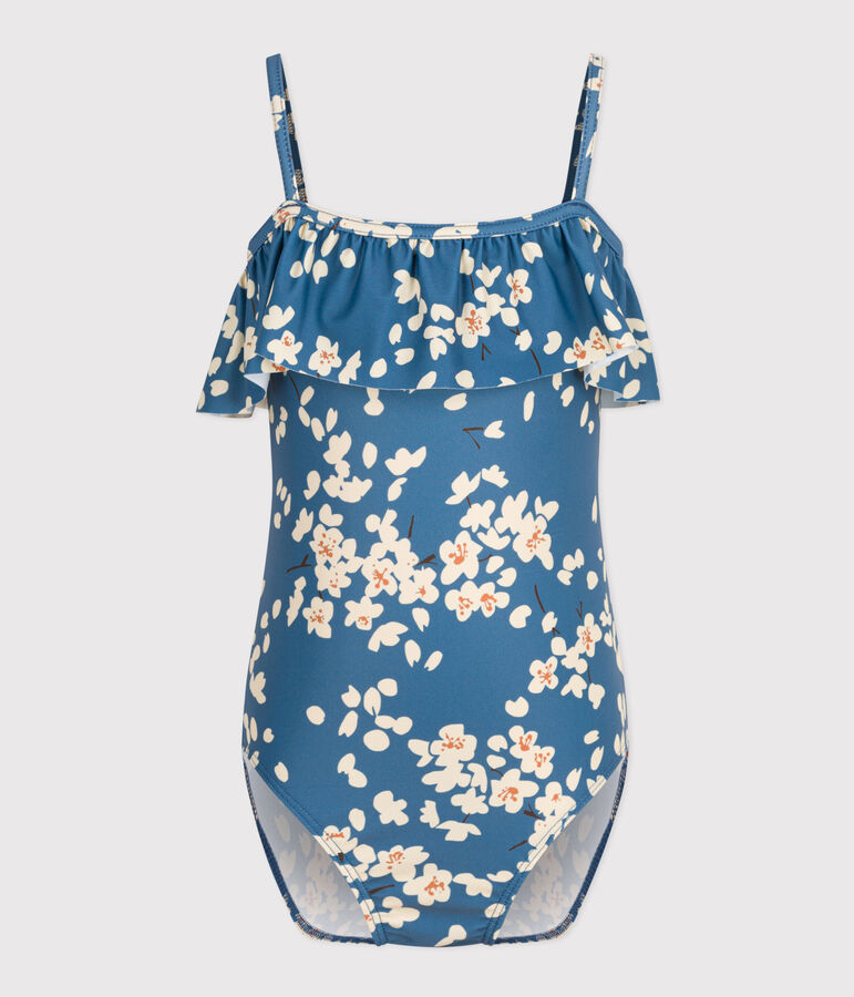 Kinder-Badeanzug mit Printmotiv f&uuml;r M&auml;dchen blau/vielfarbig