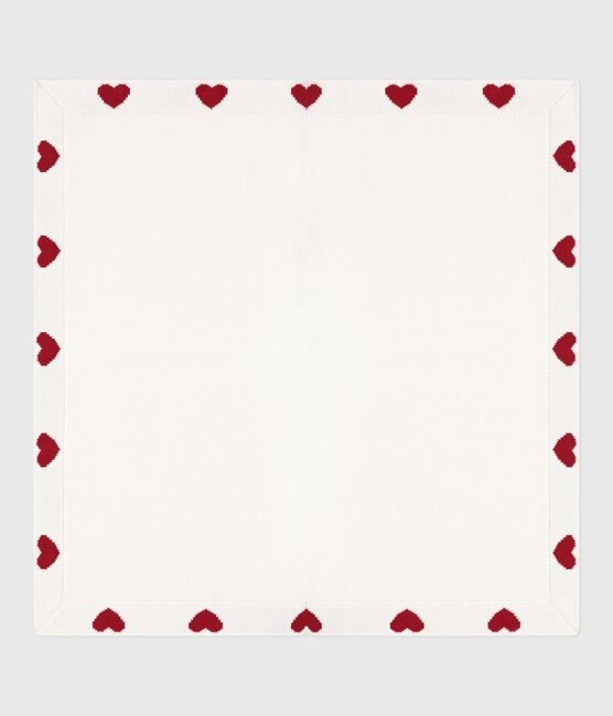 Newborn Baby-Decke aus Baumwolle weiss MARSHMALLOW/rot TERKUIT