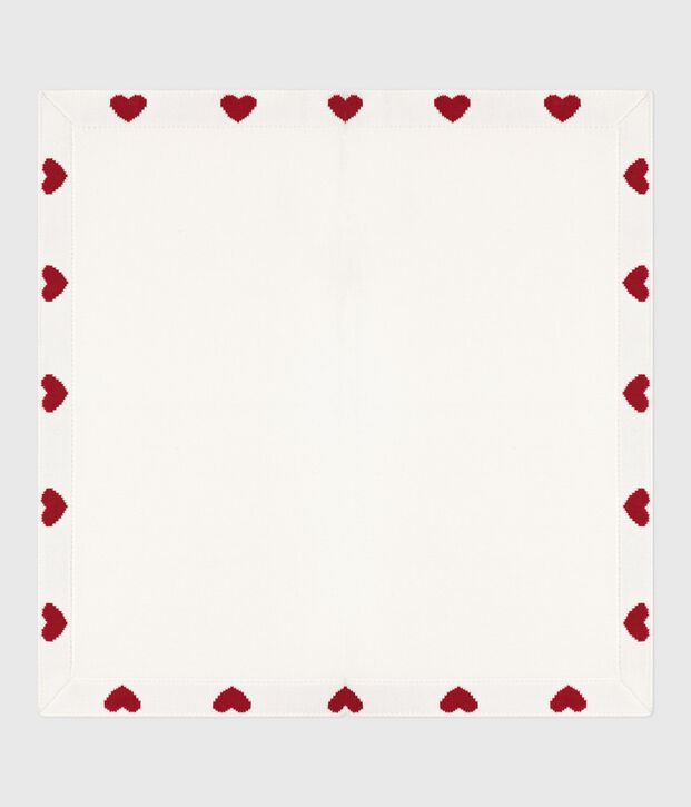 Newborn Baby-Decke aus Baumwolle weiss/rot