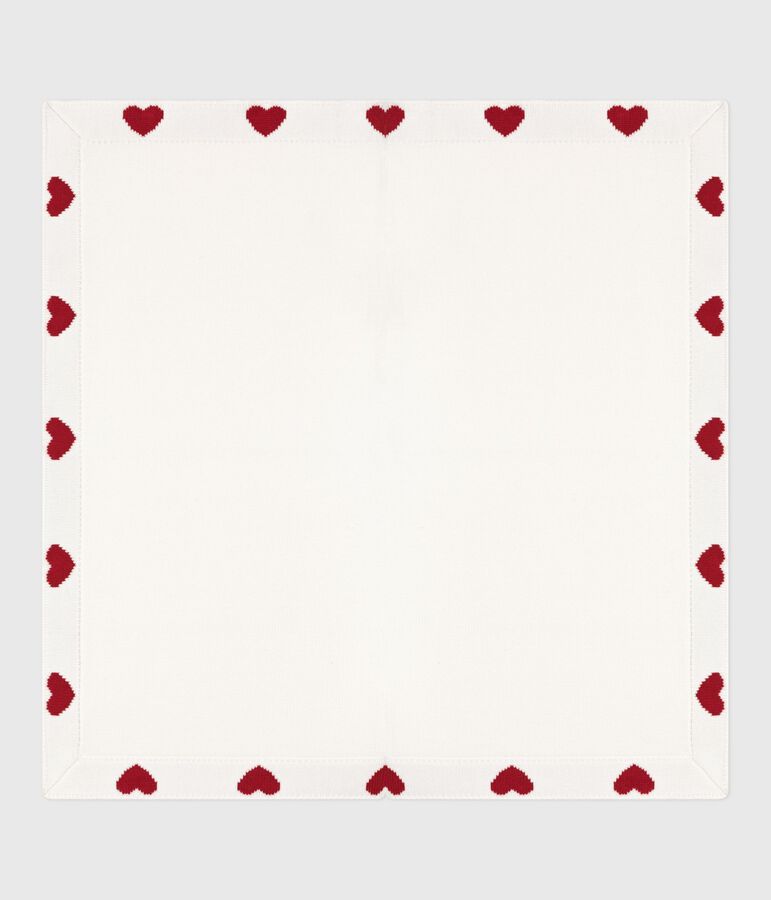 Newborn Baby-Decke aus Baumwolle weiss/rot