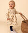 Bedrucktes langärmeliges Babykleid aus gestepptem Doppeljersey weiss AVALANCHE/ MULTICO