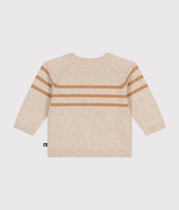 Cardigan aus Strick mit Wollanteil naturfarben/braun