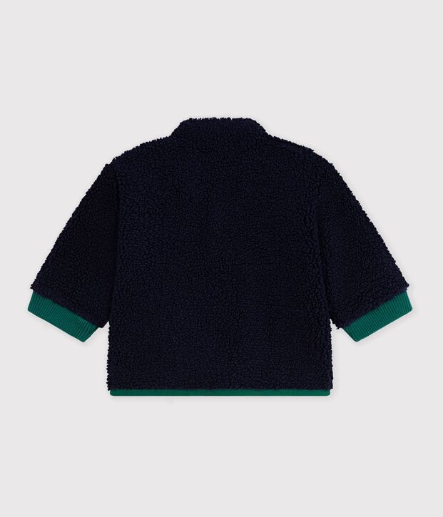 Wattierter Baby-Mantel aus einfarbigem Sherpa blau/vielfarbig