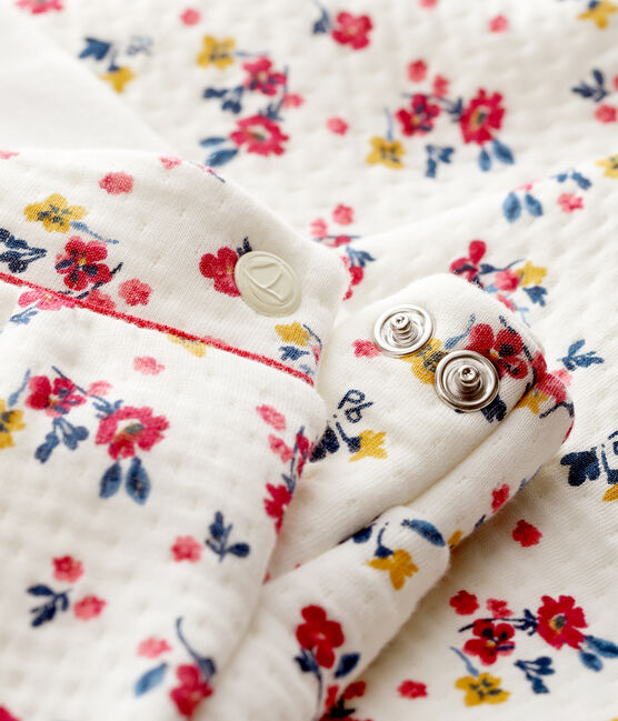 Baby-Hose aus Doppeljersey für Mädchen weiss MARSHMALLOW/weiss MULTICO