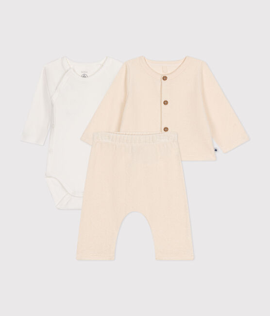 3er-Set aus Frottee für Baby naturfarben AVALANCHE