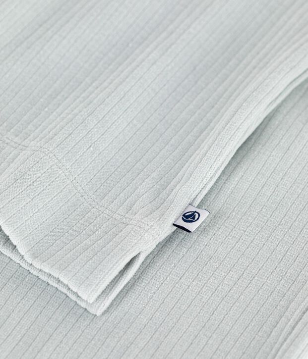 Damen-Pyjama aus einfarbigem Nicki mit geradem Bein blau