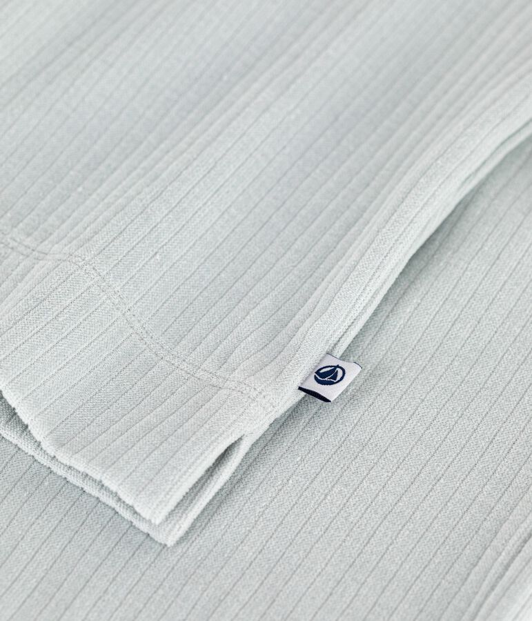 Damen-Pyjama aus einfarbigem Nicki mit geradem Bein blau