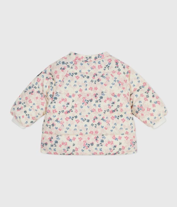Baby-Daunenjacke mit Blumendruck und abnehmbarer Kapuze naturfarben/vielfarbig