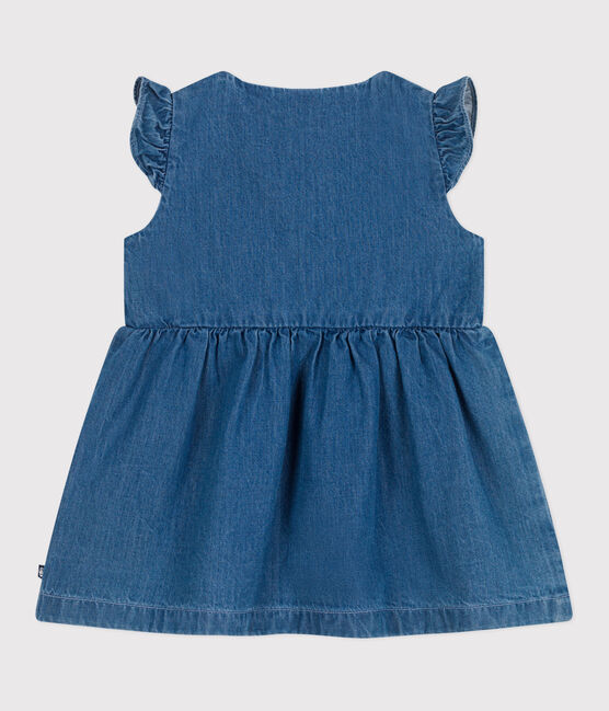 Ärmelloses Baby-Kleid aus leichtem Jeansstoff blau DENIM CLAIR