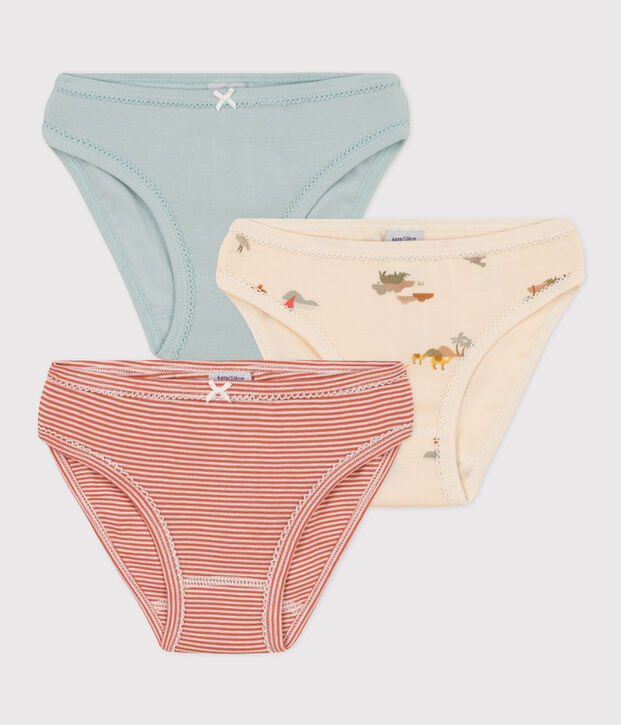 3er-Set Slips aus Baumwolle mit Tiermotiv f&uuml;r M&auml;dchen vielfarbig