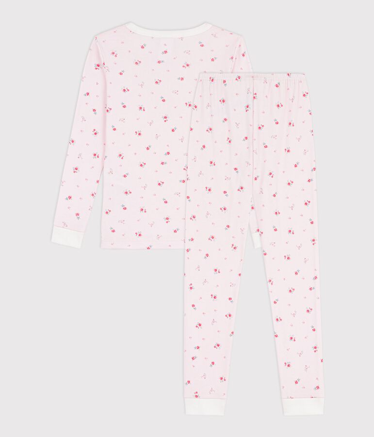 Eng anliegender Kinder-Pyjama aus Baumwolle mit Blumenmotiv rosa BARELY/ MULTICO